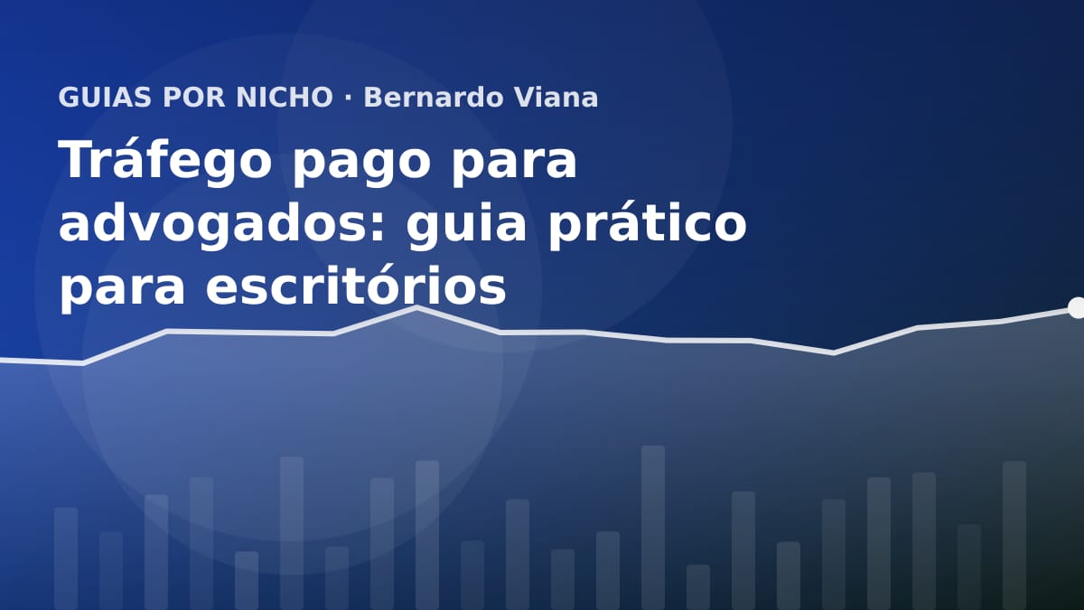 Ilustração abstrata representando balanças de justiça estilizadas e conexões digitais de tráfego pago.